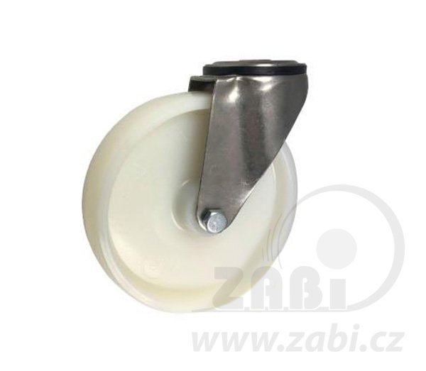 Polyamidové kolo 200 mm nerezová otočná vidlice s otvorem ZABI