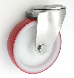 Plastové kolo 125 mm otočná vidlice s otvorem