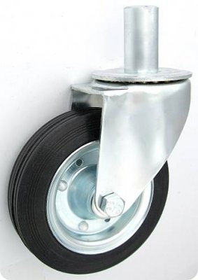 Pryžové kolo 160 mm otočná vidlice s čepem