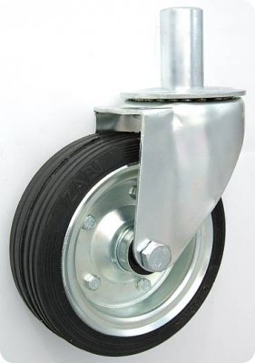 Pryžové kolo 160 mm otočná vidlice s čepem