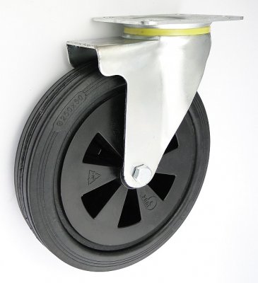 Pryžové kolo 250 mm otočná vidlice s deskou